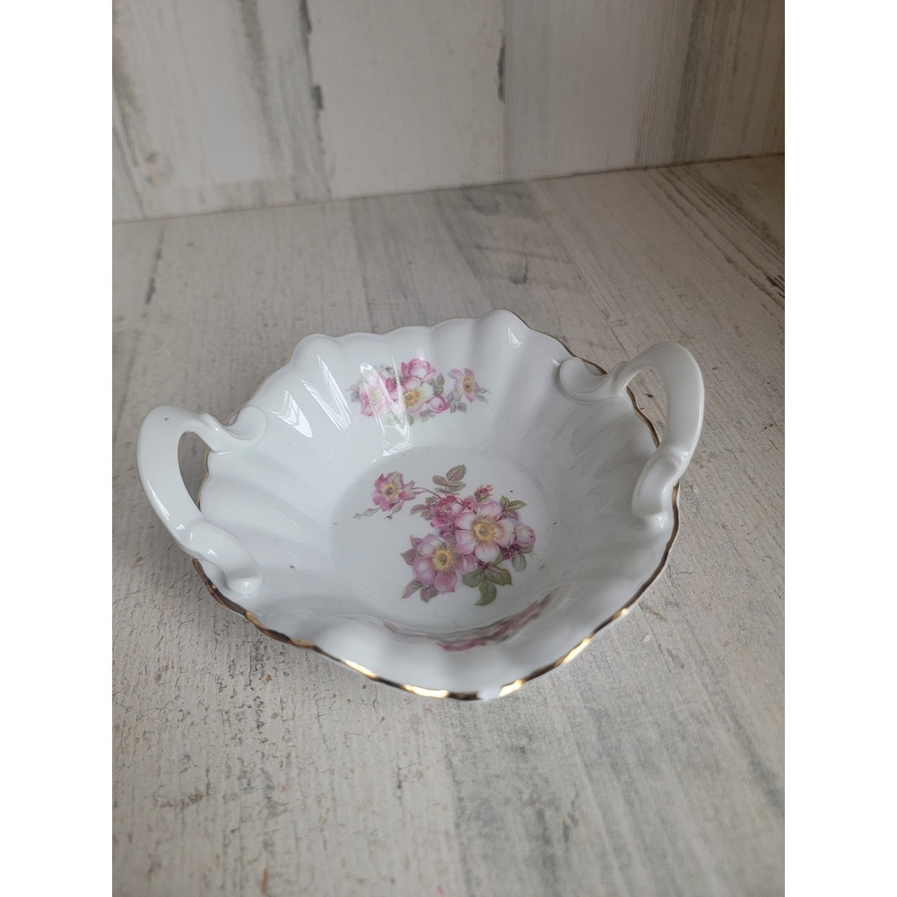 Gerold Porzellan vintage mini rose‎ ceramic basket figure home decor